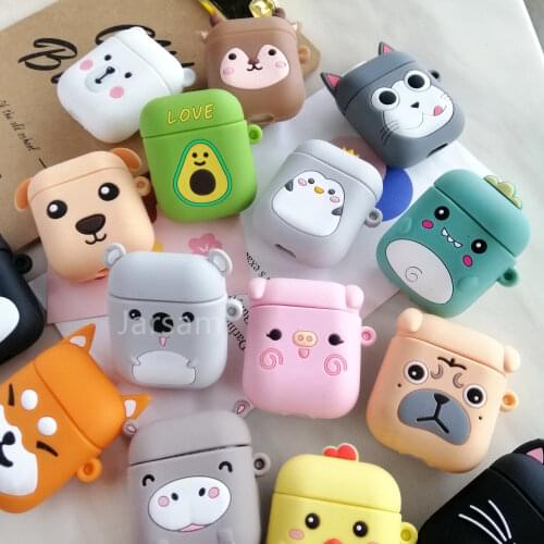 Cartoon Cute box Pet dog Wireless Headset case for Airpods 1 2 Earphone soft Silicone Cover For Airpods Protective Cases
