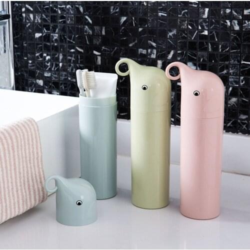 Toothpaste Toothbrush Holder Case Storage Cup Box Outdoor / Travel - Green