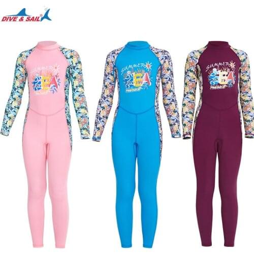 Kids Full Body Swimsuit for Girls Boys Rash Guard Long Sleeve Wetsuit Skin One Piece Sun Protection Sunsuit 3 colors new