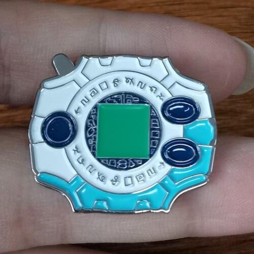 Digimon Adventure Taichi Digivice Brooch White Japan Anime Badge Yamato Sora Takeru Hikari Jewelry