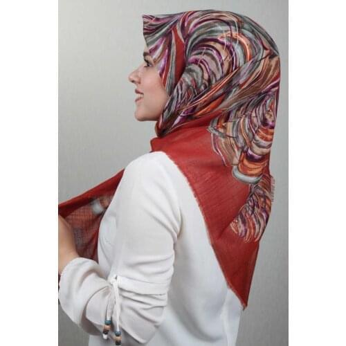ERİPEK PATTERNED LINEN FLAMLI SCARF-PATTERN-12-RENK-17