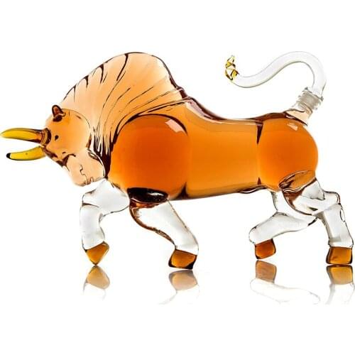 Hellodream The Wine decanter Charging Bull Liquor Decanter Made For Bourbon Whiskey Scotch, Rum or Tequila 1000ml
