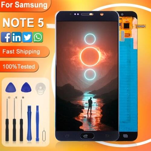 HH Promotion N920 Display For Samsung Galaxy Note 5 LCD N920T N920A N920V N920C N920F Display Touch Screen Digitizer Assembly