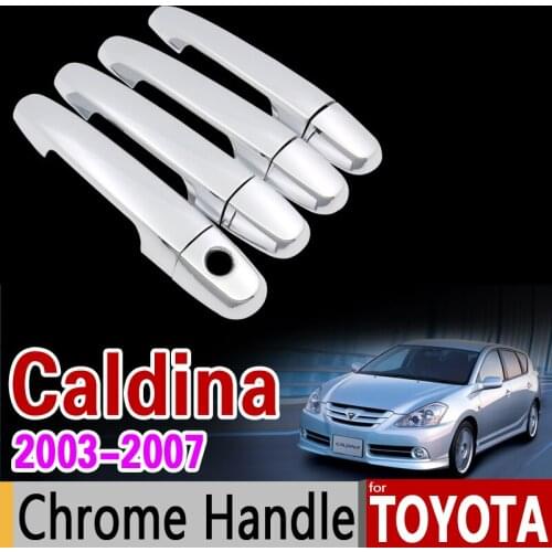 For Toyota Caldina 2003 - 2007 Chrome Handle Cover Trim Set 2004 2005 2006 4Door Never Rust Car Accessories Stickers Car Styling
