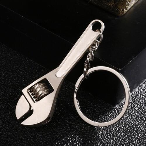 Wrench Keychain Stainless Steel Car Key Ring High-grade Simulation Spanner Key Chain keyring Keyfob Tools Car Styling
