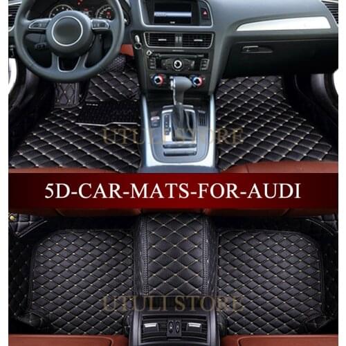 Leather Car floor mats for Audi A1 A3 A4 A6 A7 A8 Q3 Q5 Q7 TT 3D custom fit car all weather carpet floor liners foot mats paspas