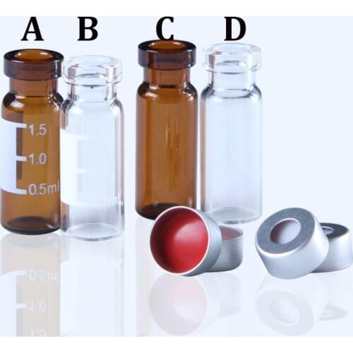 Lab Glass sample bottle With aluminum cover automatic headspace injection bottle for gas chromatography Vial 2ml 100pcs/lot
