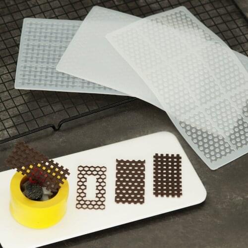 Honey Comb Shape Chocolate Stencil Honeycomb Basketwave Shaped Silicone Mold Sugarcraft Cake Decorating Mould DIY Chocolate
