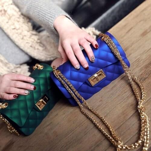 Fashion Candy Color Crossbody Bags With Fox Fur Slides Women Luxury Brand Plush Warm Furry Sandals Jelly Matching Purse Sets