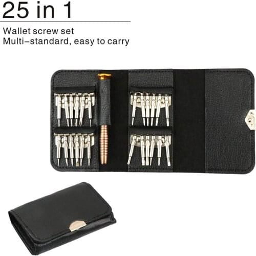 Screwdriver Set Wallet 25 in 1 Cross Torx Screw Multifunctional Mini Repair Tool Precision Screwdriver For Phone Tablet PC Watch