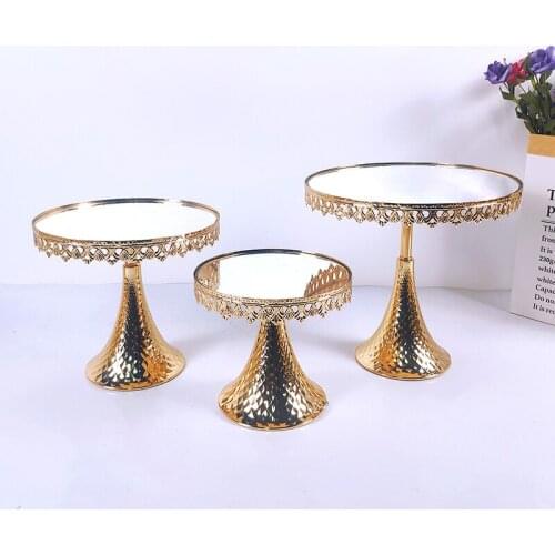 Gold Cake Stand Set Cupcake Tray Cake Tools Home Decoration Dessert Table Decorating Party Wedding Display