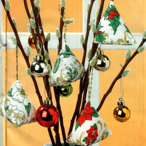 Cross Stitch Pin Needle Cushion 061 18ct Biscornu Needlework DIY Kit Embroidery Set Counted Cross-Stitching Pincushion