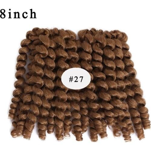 Ombre Jumpy Wand Curl Hair Crochet Braids Curly Hair 20Roots/Piece Bounce Twist Jamaican Afro Kinky Braiding Hair