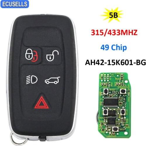5 Button Smart Card Remote Key Smart Complete Car Key 433Mhz 49 Chip for Land Rover for Range Rover Sport Evoque AH42-15K601-BG