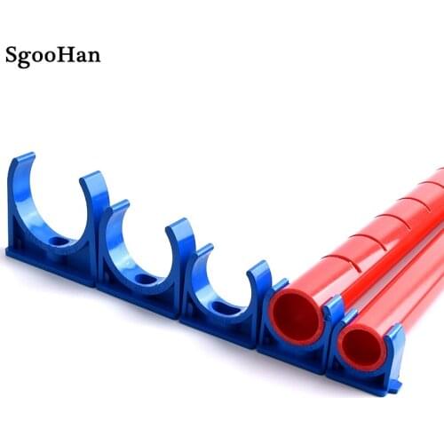 2~20pcs 20~50mm Blue PVC Pipe Clamp Connector Garden Irrigation Aquarium Fish Tank Tube Watering Adapter Fittings Fixing Joints