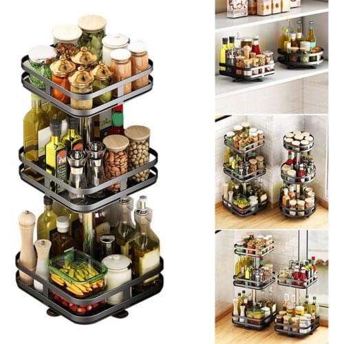 360° Rotating Storage Rack Utilize In Any Room Of The House Desktop Storage Holder Bedroom Cosmetic Supply Kitchen Organizer