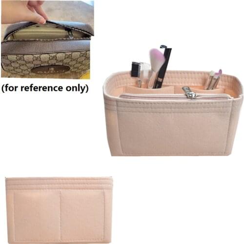 Fits For GG Marmont Soho DISCO CameRa Zipper Felt Cloth Insert Bag Organizer Makeup HandbagTravel Portable Cosmetic Inner Bag
