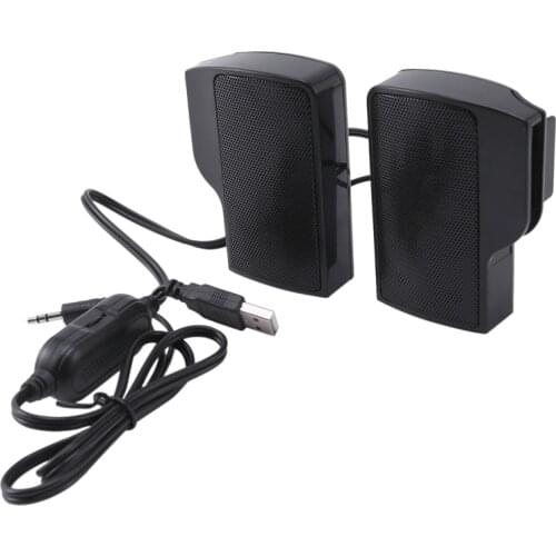 Clip on USB Speaker for Notebook Laptop PC Desktop Tablet Wired Stereo Speaker Line Controller Soundbar