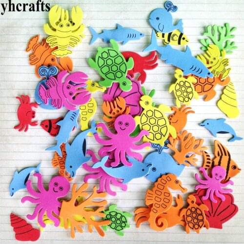 1bag/LOT.Ocean animals foam stickers.Handmade homework Scrapbooking kit Early educational toy kindergarten crafts Activity OEM