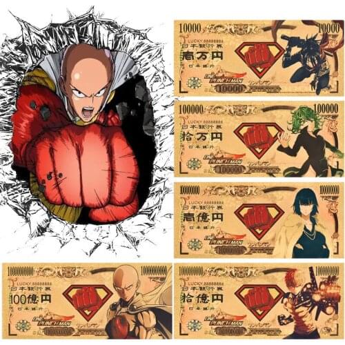 1 Pcs Cute Japan Anime One Punch Man Cosplay Commemorative Coins Saitama Figure Gold Paper Coins Fans Collection Gift Toys