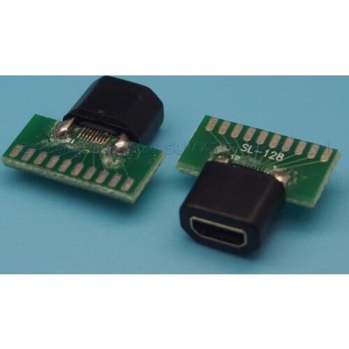 10set/lot Micro HDMI D Type Female socket with PCB board with shell SL-128