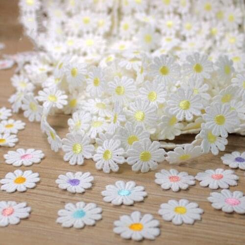 15Yard/Lot Daisy lace trim 2.5cm embroidery lace fabric garment curtains sofa skirts glass flowers DIY accessories