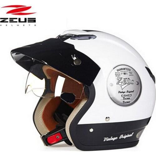 ABS electric bicycle Safety helmets ZEUS 3/4 open face Retro motorcycle helmet Lining unpick wash motorbike scooter map hat PC