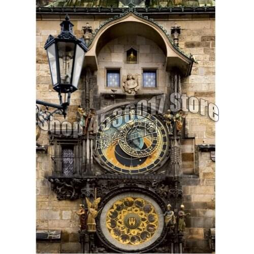 5D,DIY,Diamond Painting,Prague Clock,Buildings,Full,Diamond Embroidery,Needlework,Rhinestones,Mosaic,Cross Stitch,Decoration