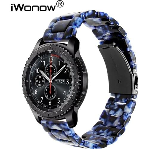 Quick Release Resin Watchband for Samsung Gear S3 Classic Frontier SM-R760/R770 Watch Band Stainless Steel Buckle Wrist Strap