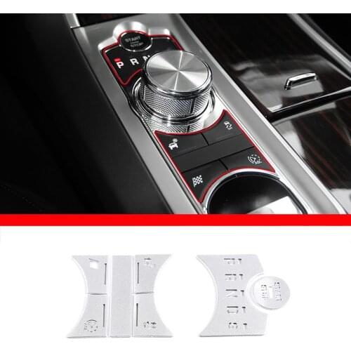 For 12-15 Jaguar XF Central Control Gear Shift Sticker Silver High Edition Modification accessories 7-pcs