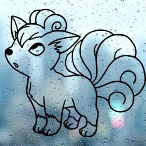 Black/Sliver Cute Cartoon Fox Car Sticker Small/Big Size Removable Waterproof Window Body Decal S1307