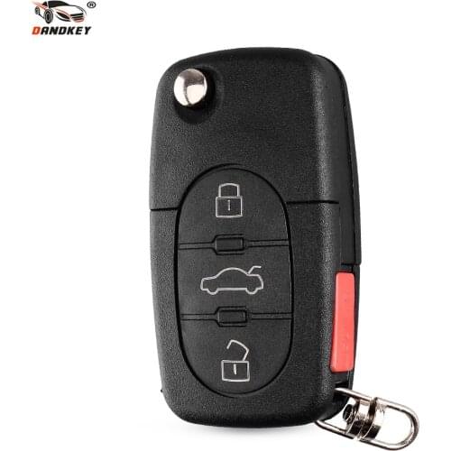 Dandkey Kay Remote Folding Key Shell 3+1 Buttons For VW Volkswagen Golf 4 5 6 Passat B5 B6 Polo Bora Touran CR1616