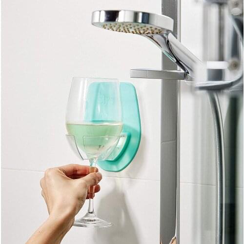 Wine Glass Holder Plastic Bath Shower Red Wine Glass Silky Strong Wine Glass Storage Rack Kitchen Rack Hanging Home Storage Rack