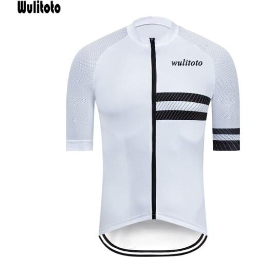 WULITOTO Outdoor white Cycling sport Short Sleeve MTB Quick dry Bicycle Top Shirt Cycling Jersey For Men