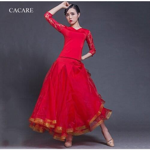 Customize Ballroom Dance Competition Dresses Standard Dance Dresses Ballroom Dress Top Skirt Set 5 Choices D0632 Big Hem