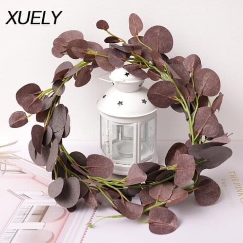 2m Artificial Eucalyptus Greenery Leaves Vines Rattan Fake Wedding Party Hanging Garland Ivy Wreath Wall Decoration Simulations