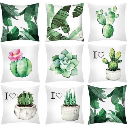 Cactus Leaf Banana Print Pillow Case Kids Room Decoration Polyester Fashion Sofa Car Cushion Cover Dropshipping дакимакура