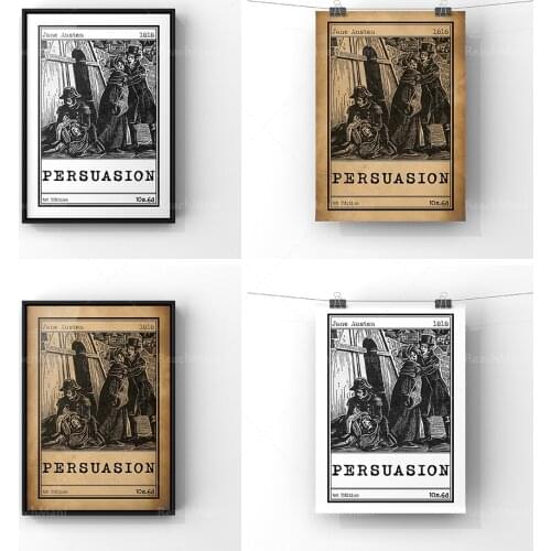 Persuasion Book Cover Art Illustration Poster | Jane Austen Classic Novel Book Advertising Print | Unframed Romantic Literary