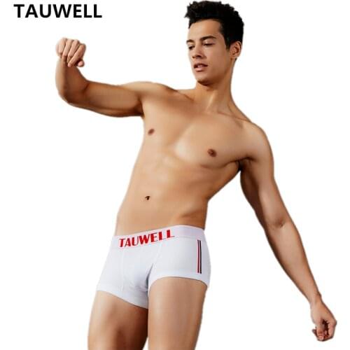 TAUWELL Personality Mens Underwear Sports Cotton New Fashion Men Sexy Korean Style U-pouch Bag Push Up Boxers