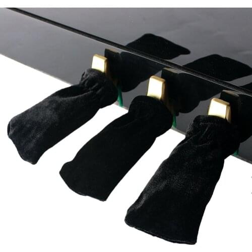 3pcs Black Piano Sustain Pedal Cover Pleuche Universal Beautiful Keyboard Instrument Accessories