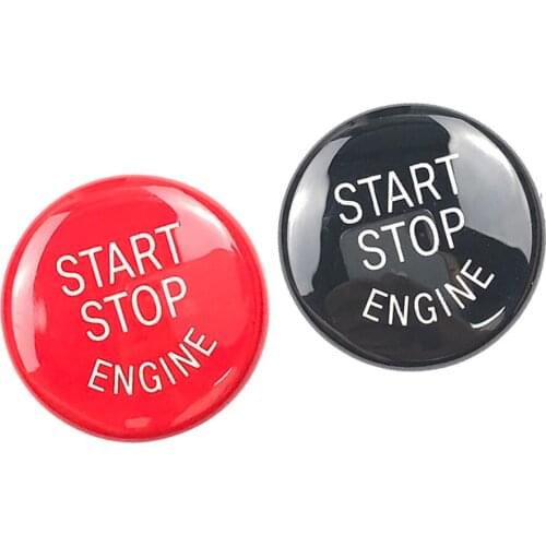 2pcs 0.98'' ABS Engine Start Stop Button Cover Trim Adhesive Sticker Ornament For BMW E Chassis Red Blue