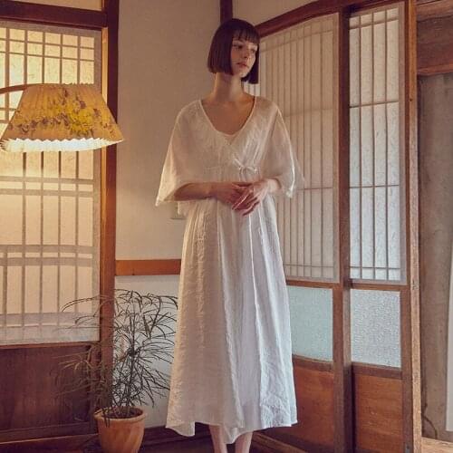 Autumn New Cotton Women Home Clothes Sexy Lace Long Nightdress Daily Lounge Dress Negligee Palace Style Sleepwear Nightgowns