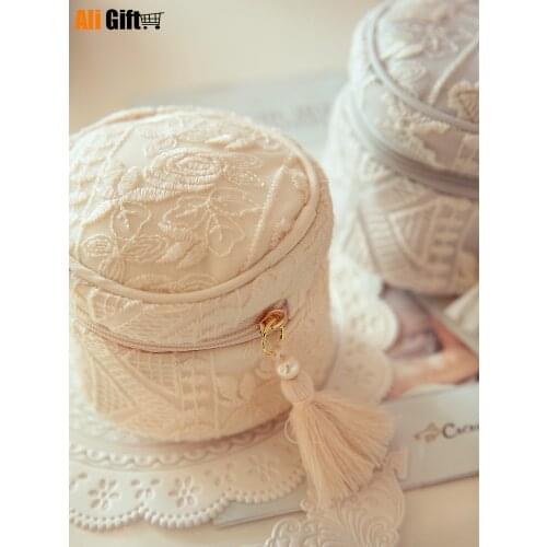 New Fashion Platinum Lace Travel Portable Jewelry Boxes Jewelry Boxes Ear Nail Ring Jewelry Organizer Creative Gifts Decoration