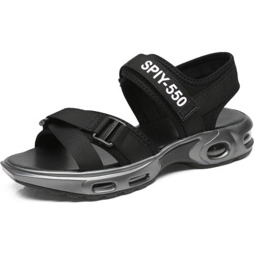 New Men Breathable Sandals Air Cushion Beach Sandals High Quality Comfortable Non-slip Flip Flops Outdoor Black Sandals