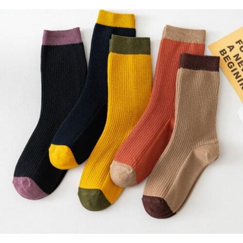 New Comfortable Cotton Socks YZ-S-ZZ-0072 Spring Ladies Middle Stockings Fashion Womens Stockings College Style Socks