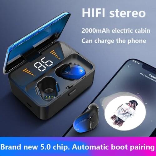 New ES01 TWS Bluetooth Headphones Waterproof True Stereo V5.0 Touch Wireless Earphones 9D Stereo Sports Handsfree Headset