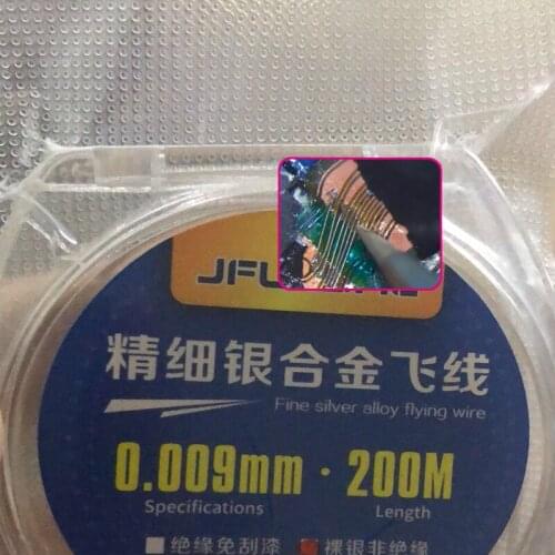 Mainboard Maintenance Silver Flying Line 0.009mm x 200m For iPhone Fingerprint Repair Mending CPU Joint wire flyline Aid tool
