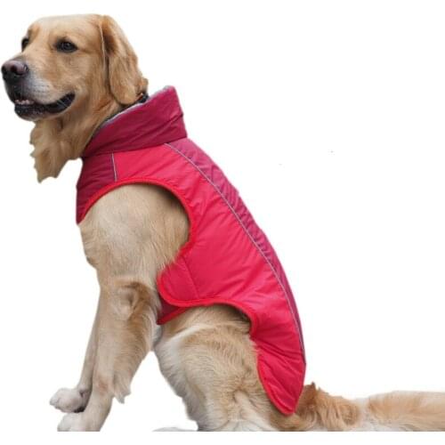 Clothes for Large Dogs Winter Waterproof Dog Cotton Coat Labrador Golden Retriever Fleece Thicken Jacket Vest Pet Products