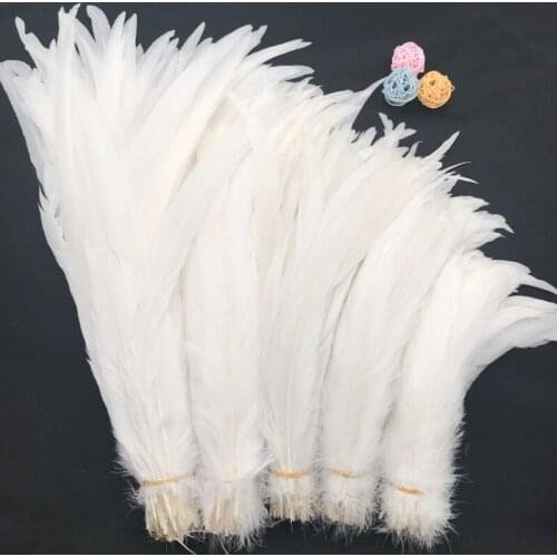 Wholesale Natural rooster feathers for craft wedding decor white feathers for jewelry making Chicken feather for DIY decoration