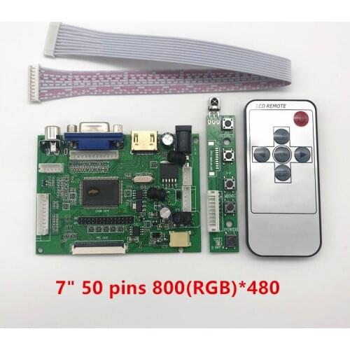 Skylarpu LCD TTL LVDS Controller Board HDMI VGA 2AV 50 PIN for AT070TN90 92 94 Support Automatically Raspberry Pi Driver Board